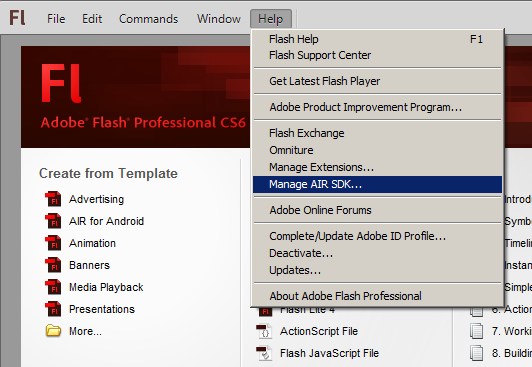 Managing the AIR SDK in Flash Professional CS6 | Yeah, But Is It Flash?